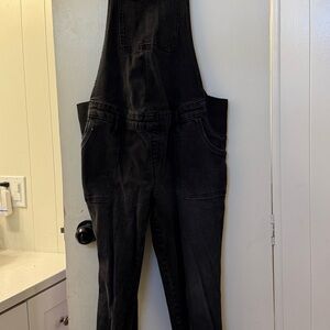 Black Denim maternity Overalls